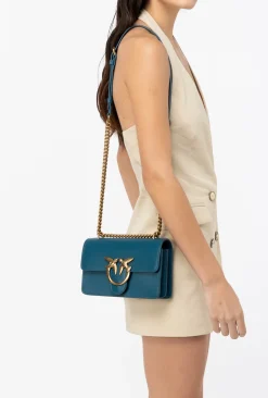 Sacs Portés Épaule|PINKO Mini Love Bag One Simply Sarcelle-Or Antique