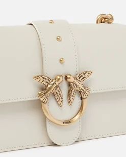 Sacs À Bandoulière|PINKO Mini Love Bag One Simply Blanc+Blanc-Or Antique