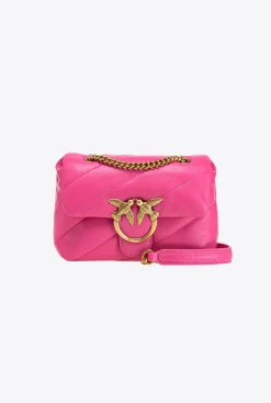 Sacs Portés Épaule|PINKO Mini Love Bag Puff Maxi Quilt Fuchsia-Or Antique