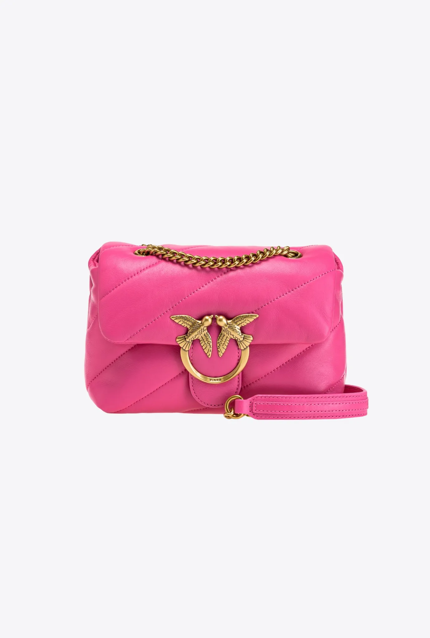 Sacs Portés Épaule|PINKO Mini Love Bag Puff Maxi Quilt Fuchsia-Or Antique