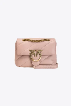Sacs Portés Épaule|PINKO Mini Love Bag Puff Maxi Quilt Rose/Rose Poudre-Or Antique