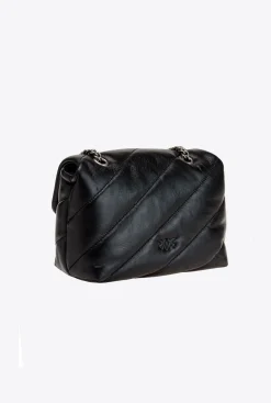 Sacs Portés Épaule|PINKO Mini Love Bag Puff Maxi Quilt Noir-Vieil Argent
