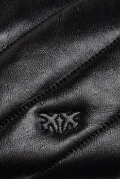 Sacs Portés Épaule|PINKO Mini Love Bag Puff Maxi Quilt Noir-Vieil Argent