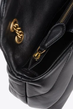 Sacs Portés Épaule|PINKO Mini Love Bag Puff Maxi Quilt Noir-Vieil Or