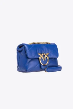 Sacs À Bandoulière|PINKO Mini Love Bag Puff Maxi Quilt Bleu Clematite-Or Antique
