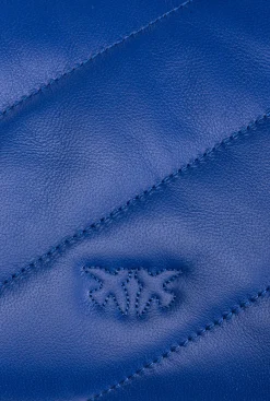 Sacs À Bandoulière|PINKO Mini Love Bag Puff Maxi Quilt Bleu Clematite-Or Antique