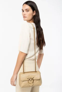 Sacs Portés Épaule|PINKO Mini Love Bag Puff Maxi Quilt Sable-Or Antique