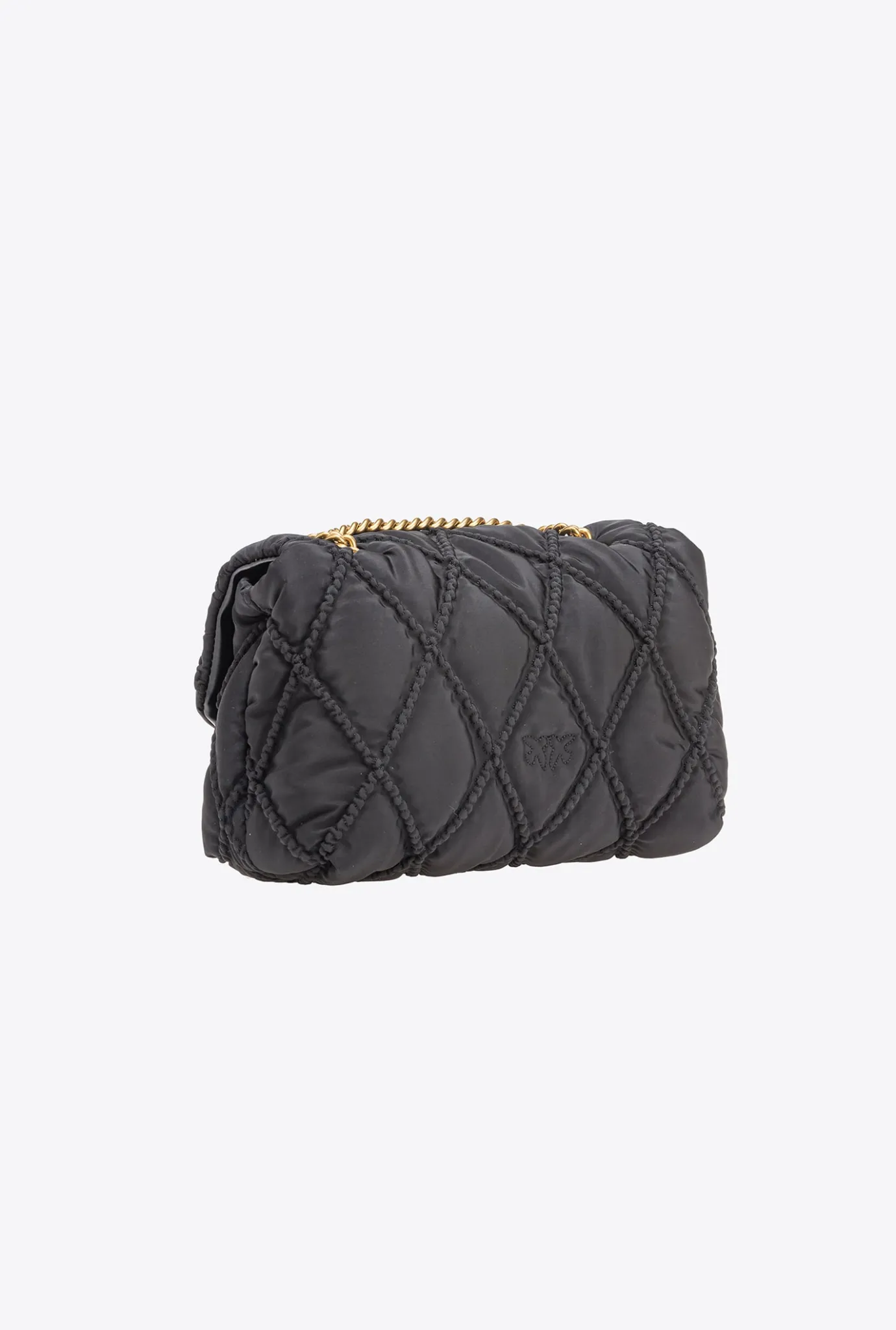 Sacs Portés Épaule|PINKO Mini Love Bag Puff Rhombus Noir-Vieil Or