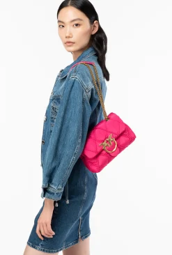 Sacs Portés Épaule|PINKO Mini Love Bag Puff Rhombus Rose Pinko-Or Antique