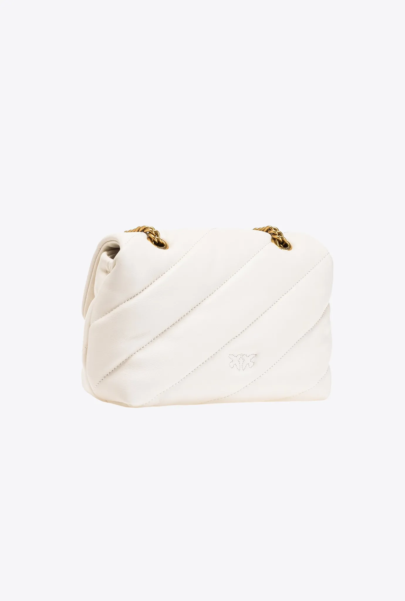 Sacs De Soirée|PINKO Mini Love Bag Puff Sea Jewels Blanc+Blanc-Or Antique