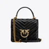 Sacs À Main|PINKO Mini Love Bag Top Handle Chevron Noir-Vieil Or