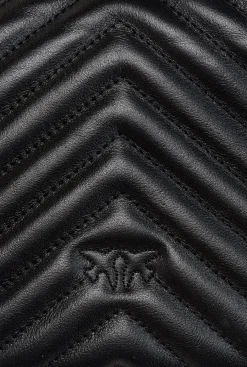 Sacs À Main|PINKO Mini Love Bag Top Handle Chevron Noir-Vieil Or