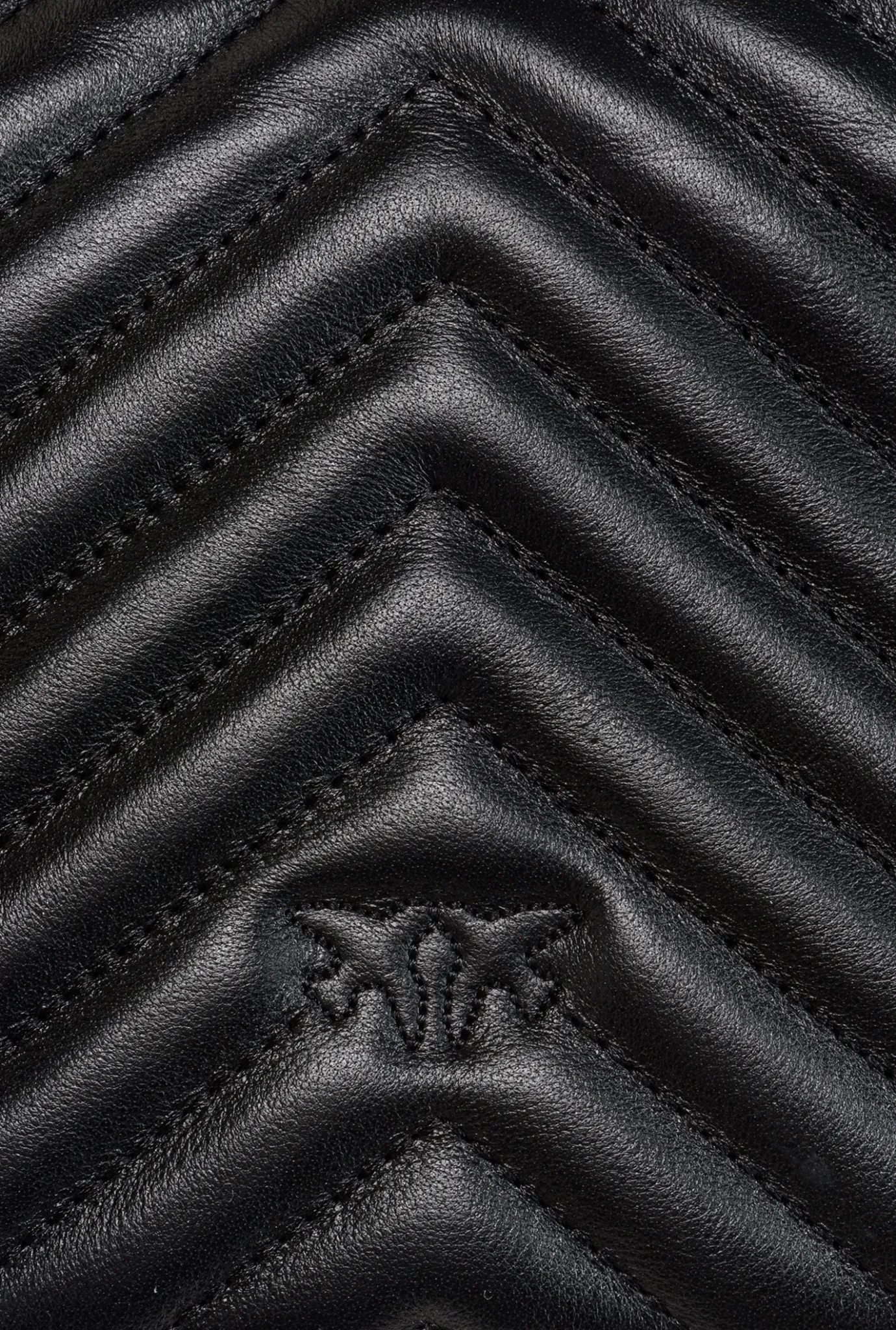 Sacs À Main|PINKO Mini Love Bag Top Handle Chevron Noir-Vieil Or