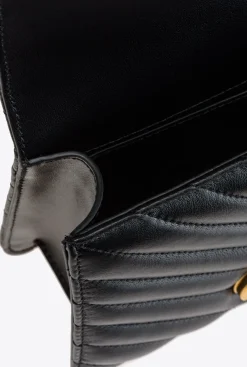 Sacs À Main|PINKO Mini Love Bag Top Handle Chevron Noir-Vieil Or