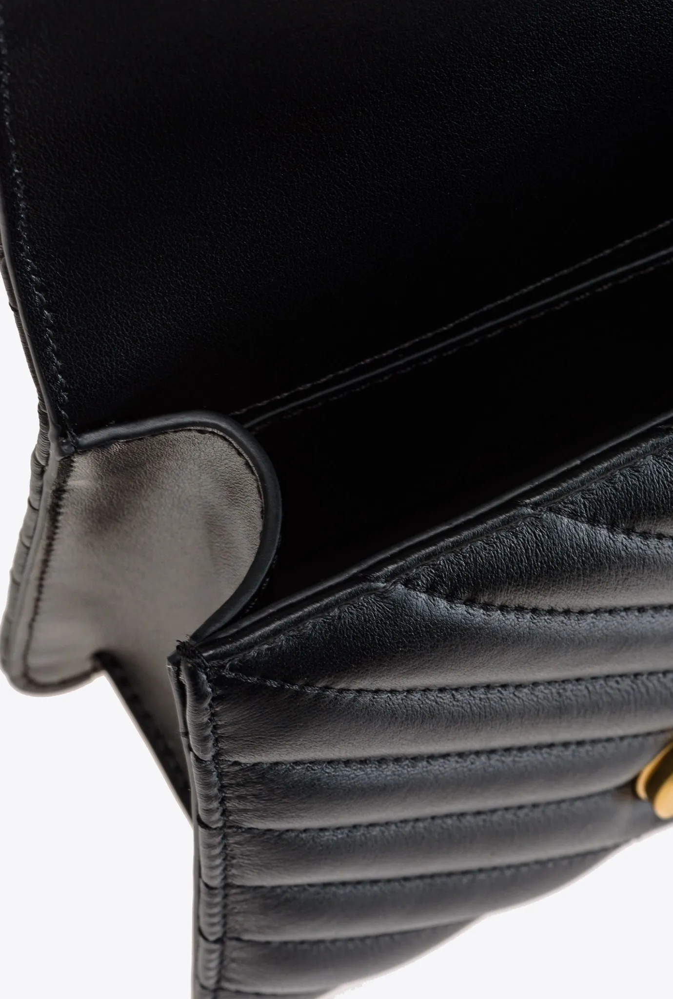 Sacs À Main|PINKO Mini Love Bag Top Handle Chevron Noir-Vieil Or