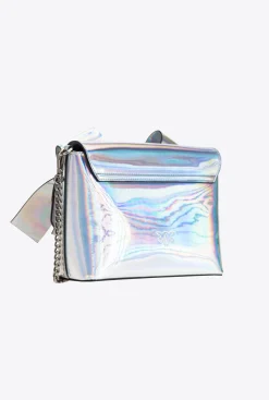 Sacs De Soirée|PINKO Mini Pochette Aika Effet Miroir Argent-Vieil Argent