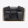 Pochettes|PINKO Mini Pochette Aika En Cuir Noir-Vieil Or