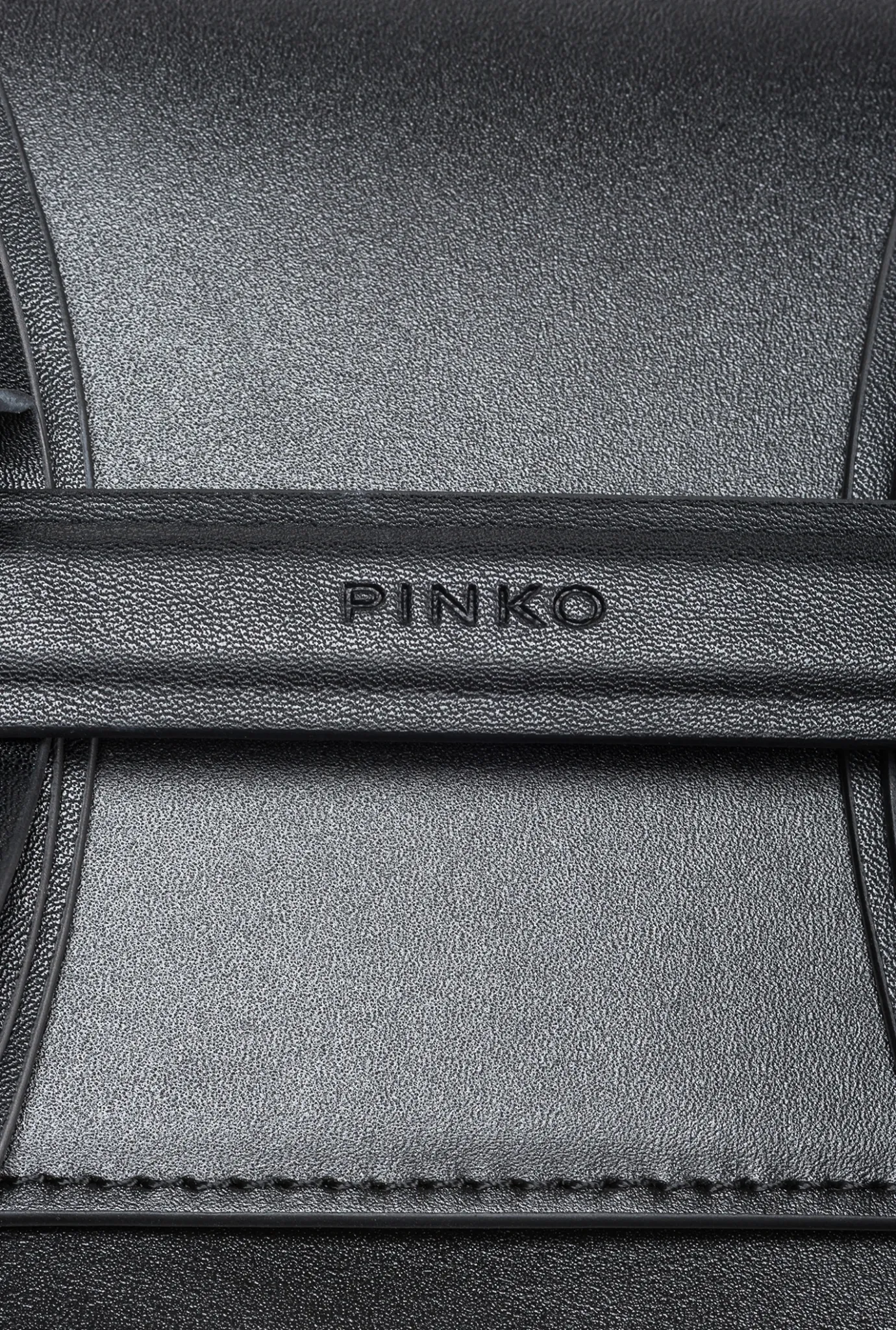 Pochettes|PINKO Mini Pochette Aika En Cuir Noir-Vieil Or