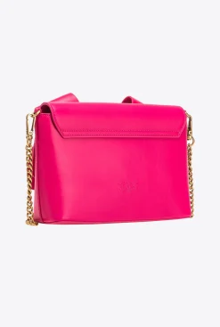 Pochettes|PINKO Mini Pochette Aika En Cuir Rose Pinko-Or Antique