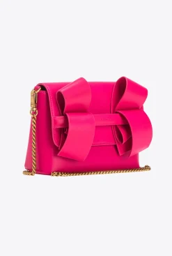 Pochettes|PINKO Mini Pochette Aika En Cuir Rose Pinko-Or Antique
