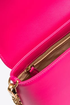 Pochettes|PINKO Mini Pochette Aika En Cuir Rose Pinko-Or Antique