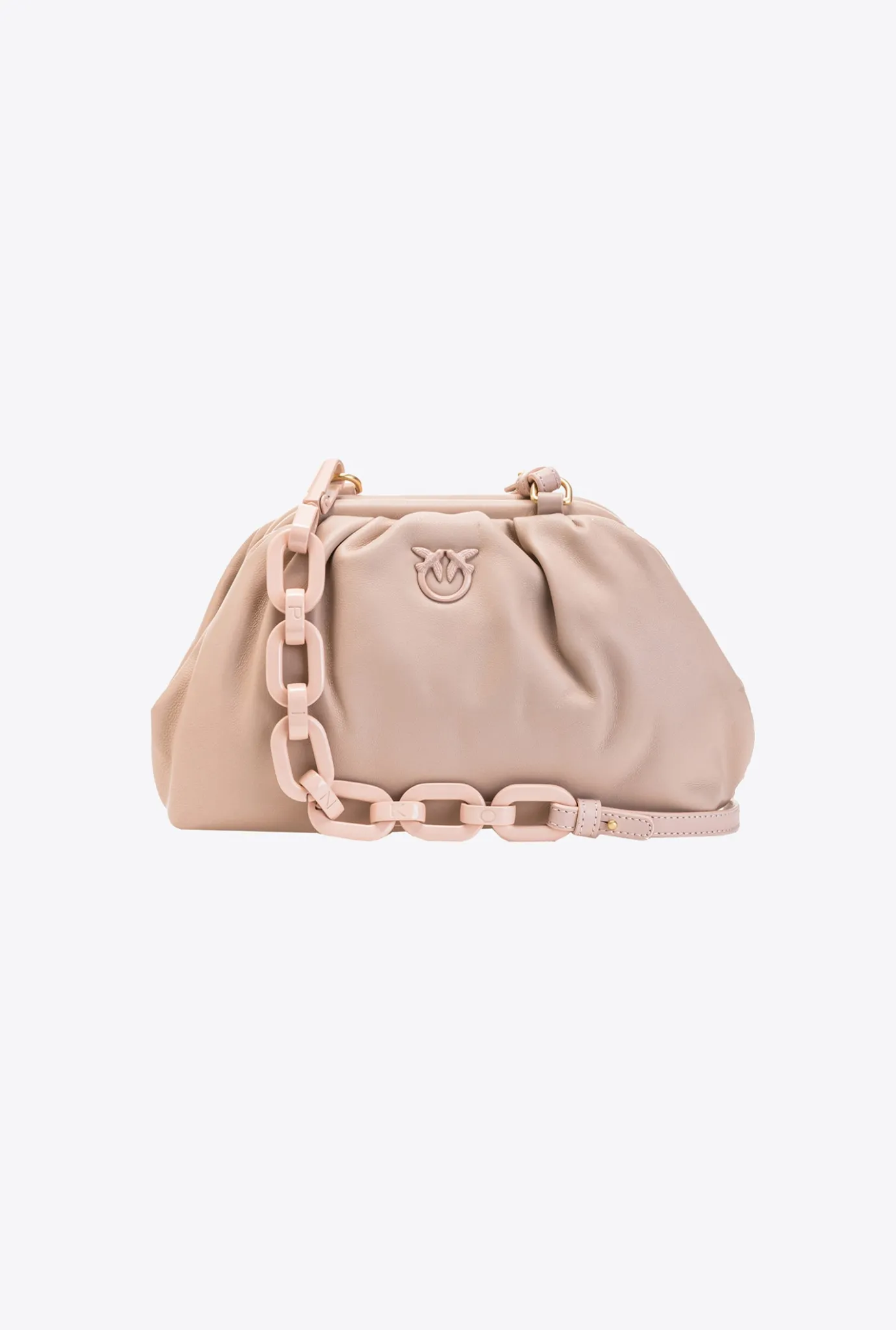 Pochettes|PINKO Mini Pochette Chain Color Block Rose Poudre-Color Block