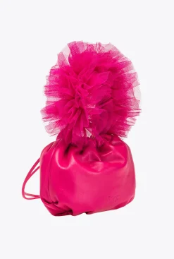 Sacs De Soirée|PINKO Mini Sac En Cuir Nappa Avec Anse En Tulle Rose Pinko-Or Antique