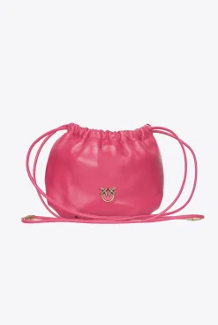 Sacs De Soirée|PINKO Mini Sac En Cuir Nappa Avec Anse En Tulle Rose Pinko-Or Antique