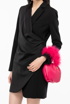 Sacs De Soirée|PINKO Mini Sac En Cuir Nappa Avec Anse En Tulle Rose Pinko-Or Antique