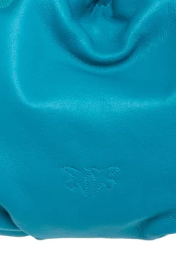 Sacs De Soirée|PINKO Mini Sac En Cuir Nappa Avec Anse En Tulle Turquoise-Or Antique