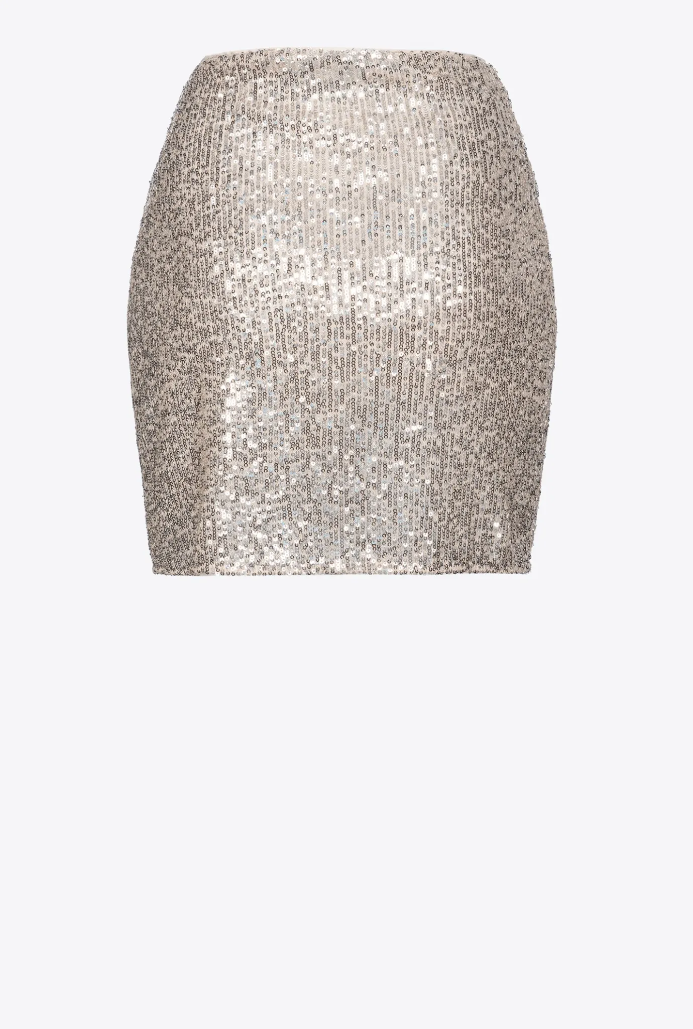 Jupes|PINKO Mini-Jupe A Paillettes Argent-Metallise