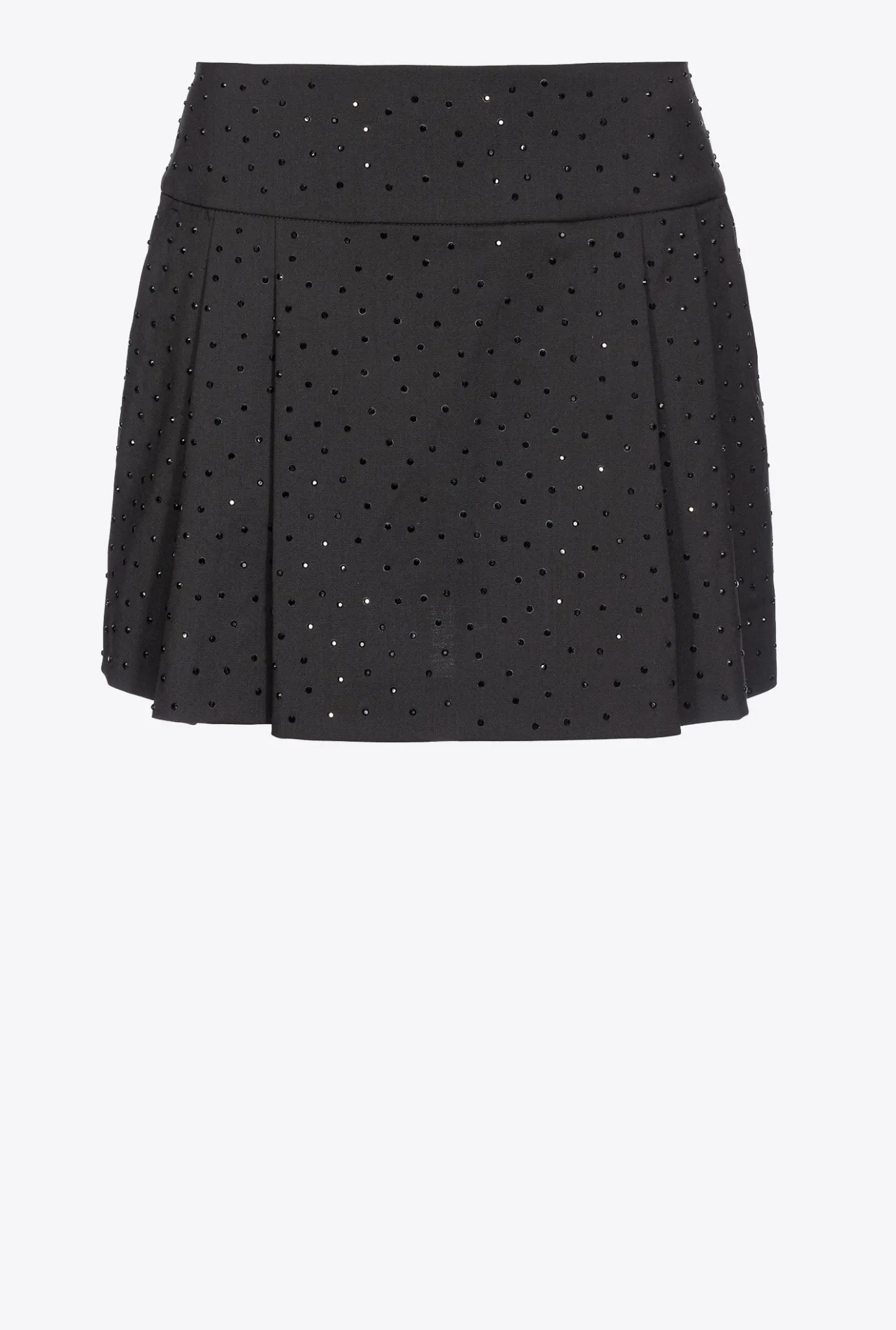 Jupes|PINKO Mini-Jupe A Strass Galleria Noir Limousine