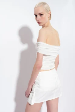 Jupes|PINKO Mini-Jupe Cargo Blanc Immacule