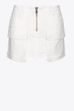 Jupes|PINKO Mini-Jupe Cargo Blanc Immacule