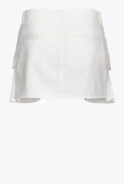 Jupes|PINKO Mini-Jupe Cargo Blanc Immacule