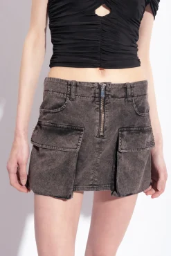 Jupes|PINKO Mini-Jupe Cargo Noir Limousine