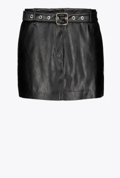 Jupes|PINKO Mini-Jupe Ceinturee Noir Limousine