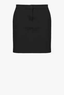 Jupes|PINKO Mini-Jupe Effet Scuba Noir Limousine
