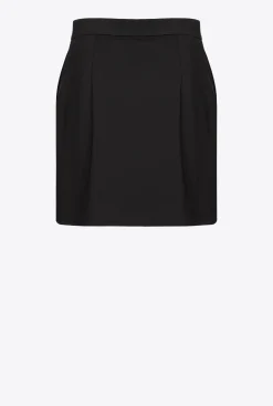Jupes|PINKO Mini-Jupe Effet Scuba Noir Limousine