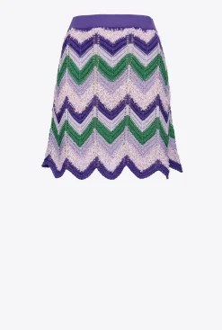 Jupes|PINKO Mini-Jupe En Crochet Multi. Vert/Lilas