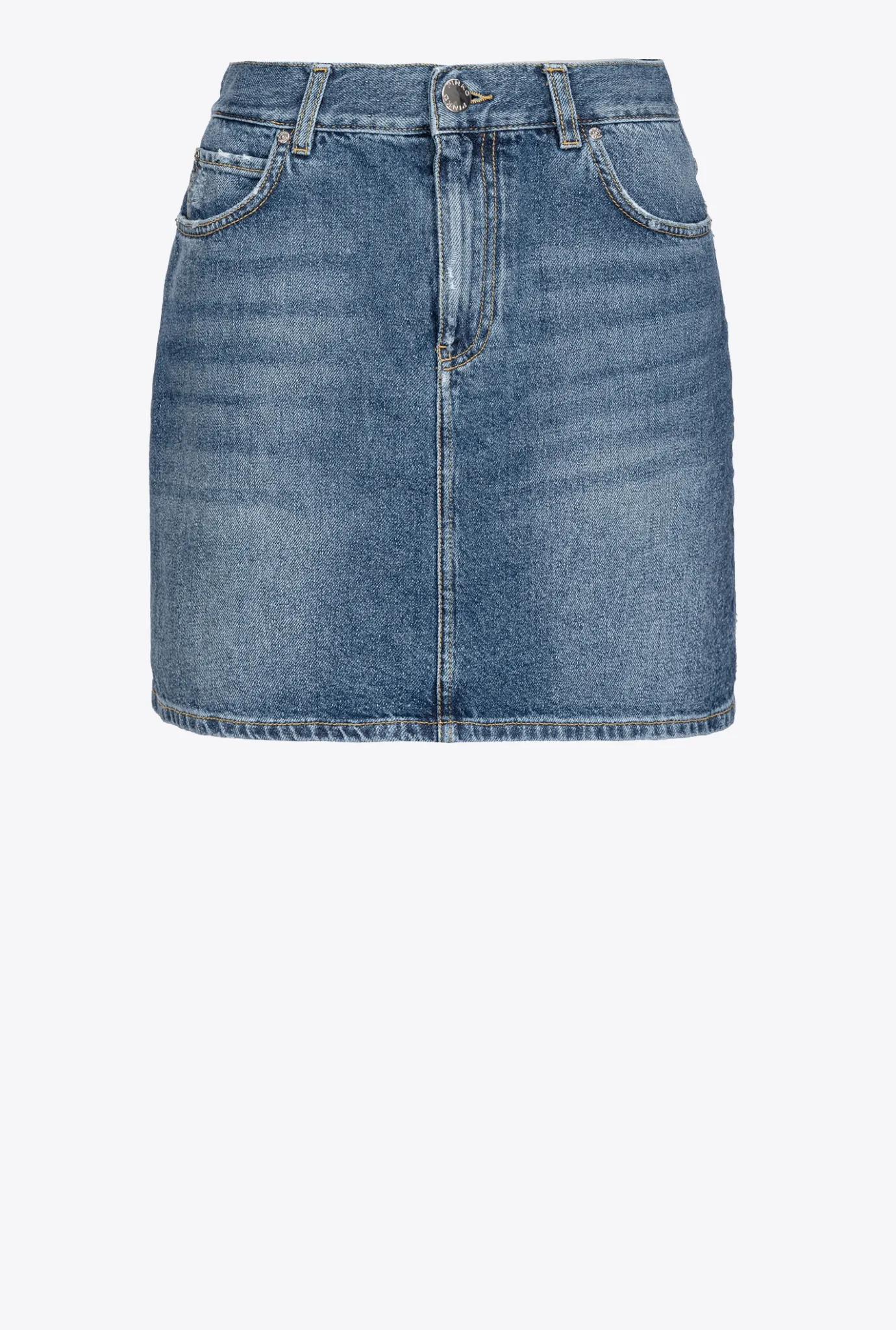 Jupes|PINKO Mini-Jupe En Denim Vintage Delavage Vintage Moyen