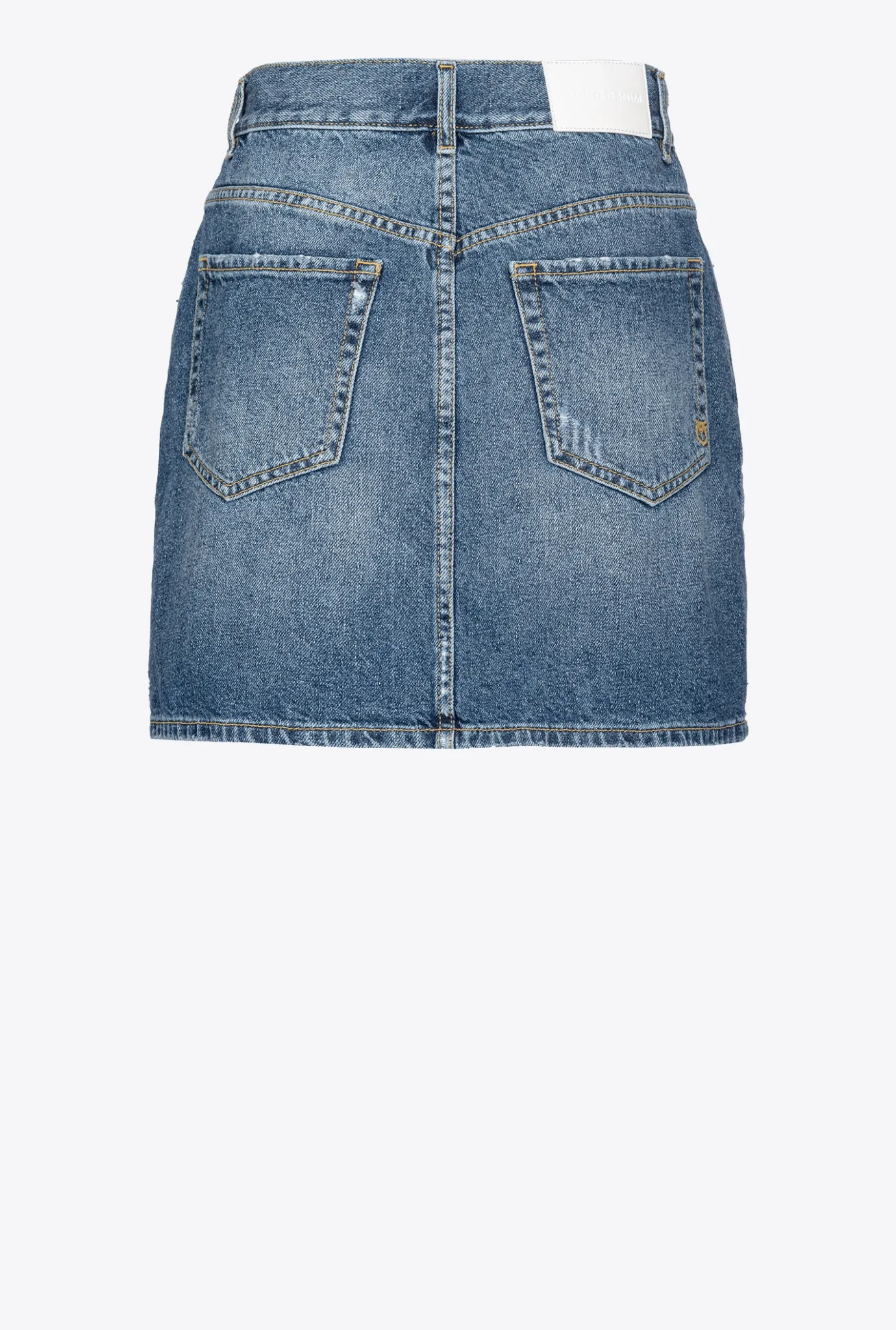 Jupes|PINKO Mini-Jupe En Denim Vintage Delavage Vintage Moyen