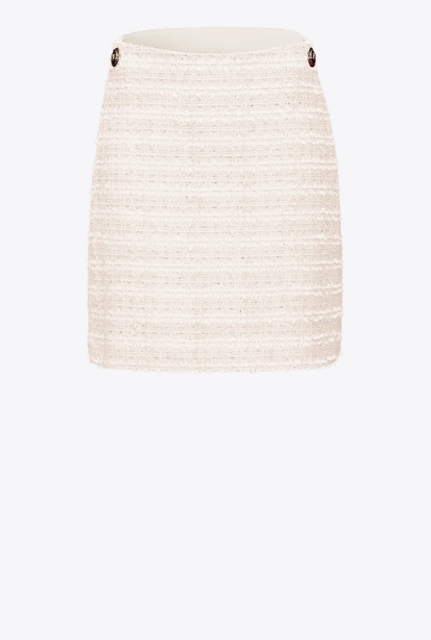 Jupes|PINKO Mini-Jupe En Tweed Fantaisie Rose Fume Blanc
