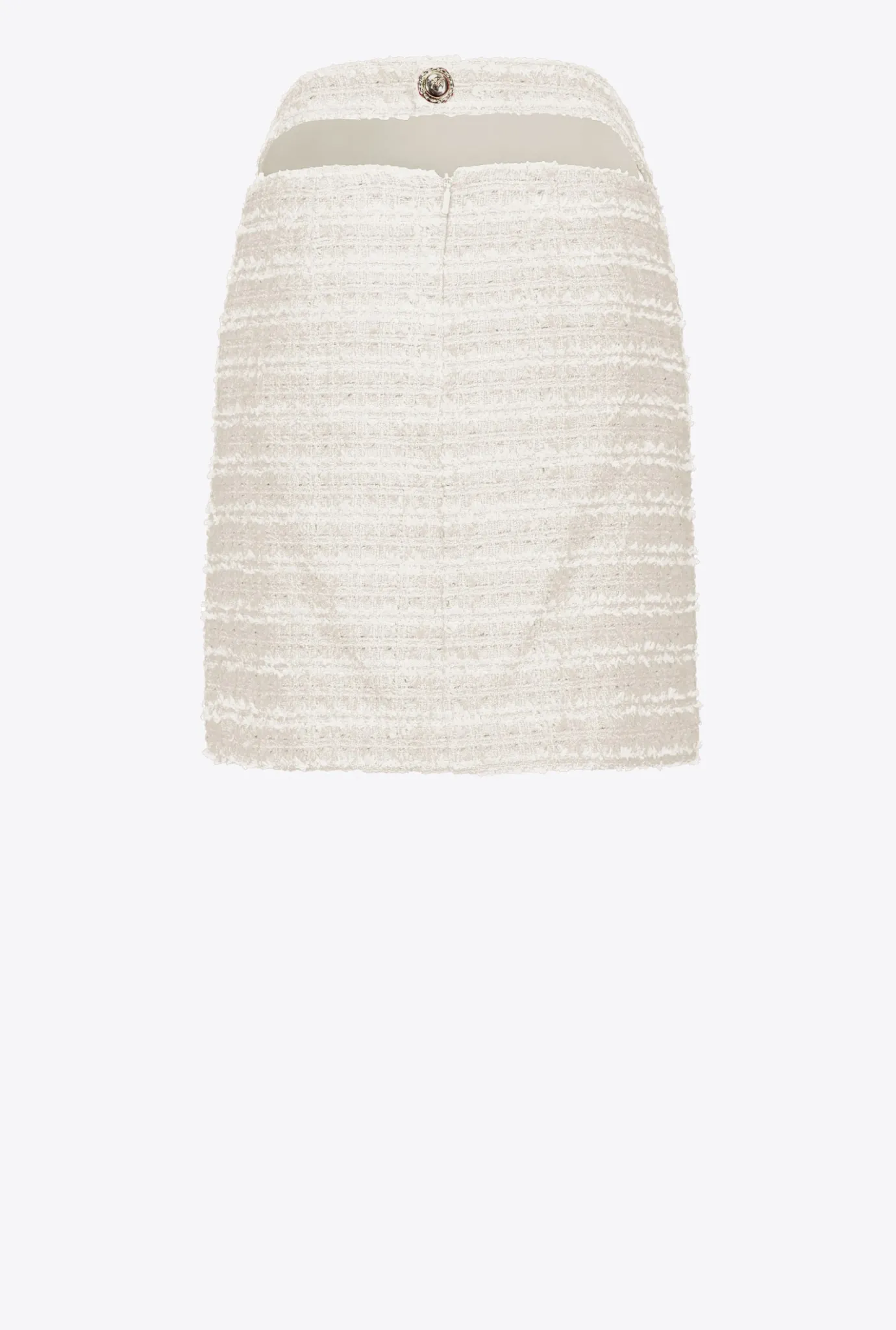 Jupes|PINKO Mini-Jupe En Tweed Fantaisie Rose Fume Blanc