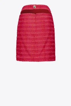 Jupes|PINKO Mini-Jupe En Tweed Fantaisie Mult. Fuchsia/Rouge