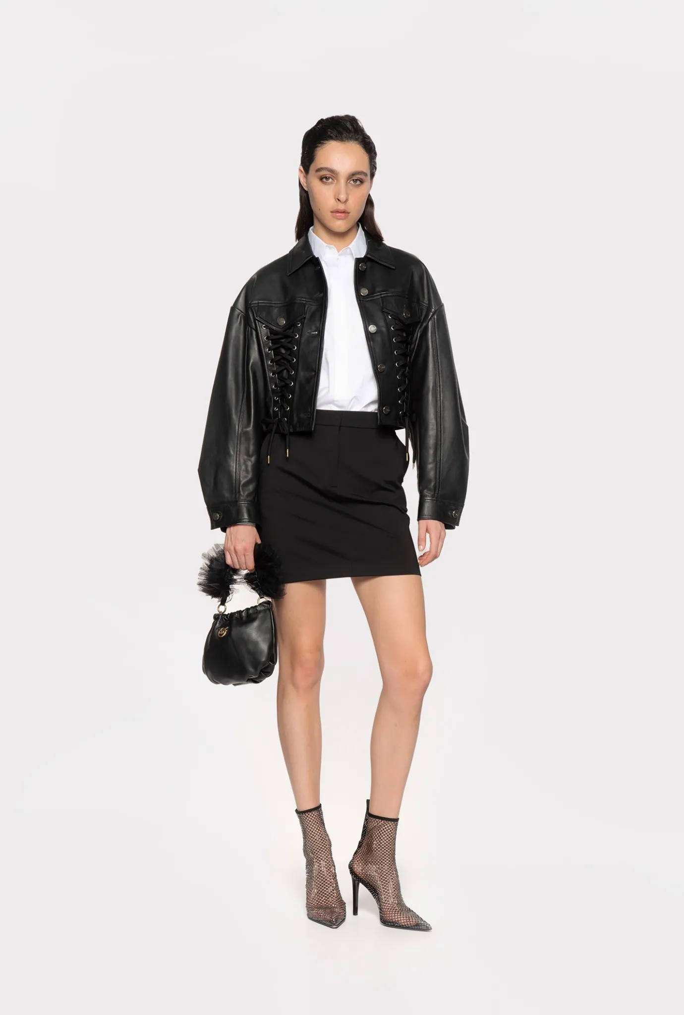 Jupes|PINKO Mini-Jupe Evasee Noir Limousine