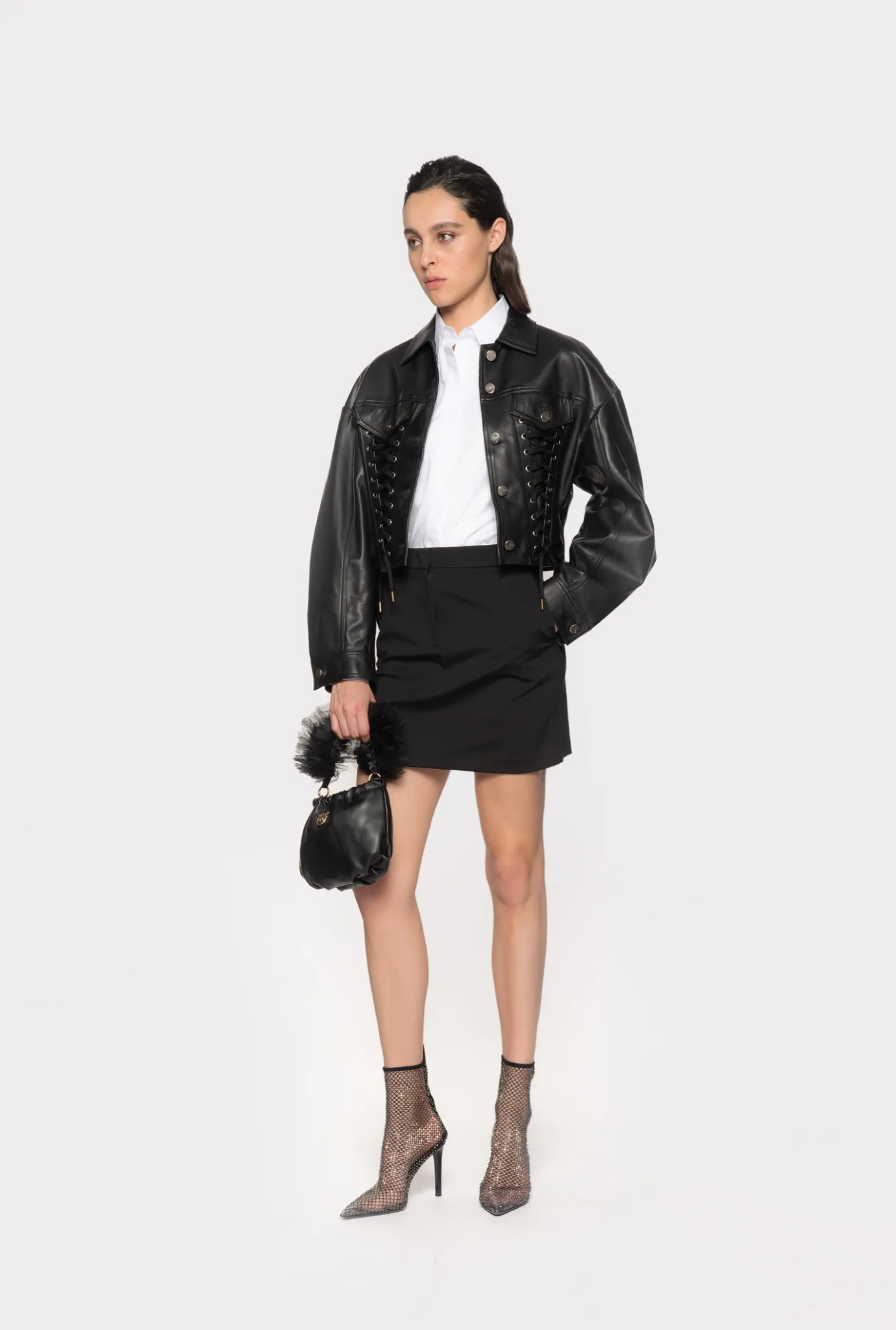 Jupes|PINKO Mini-Jupe Evasee Noir Limousine