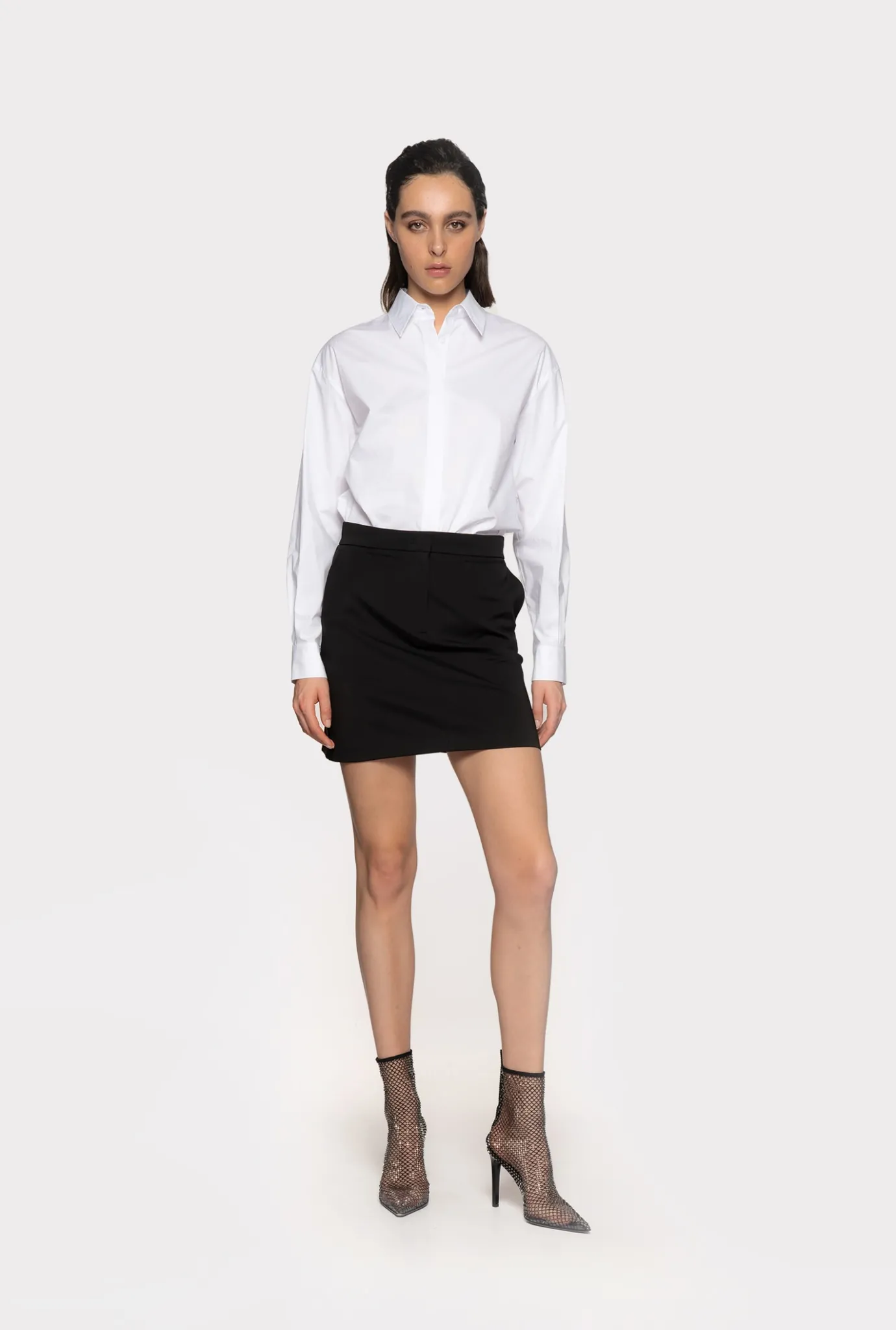 Jupes|PINKO Mini-Jupe Evasee Noir Limousine