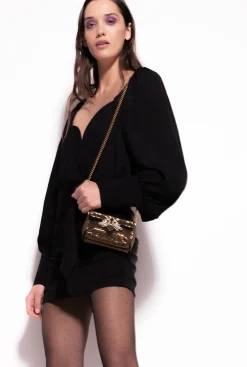 Jupes|PINKO Mini-Jupe Froncee Noir Limousine