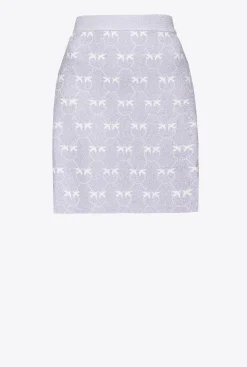 Jupes|PINKO Mini-Jupe Monogram En Lurex Lilas/Blanc